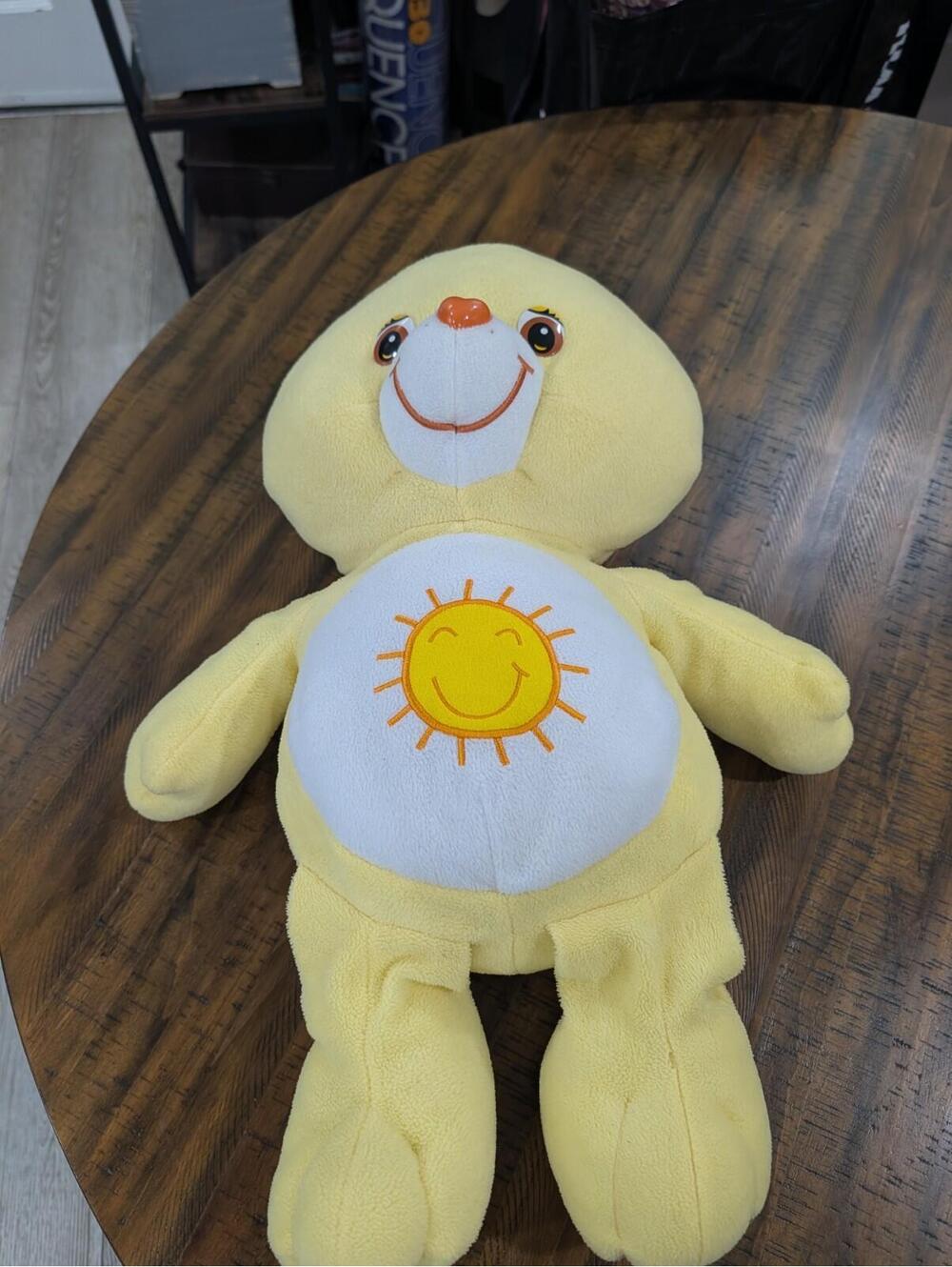 Vintage Care Bears 2003 Jumbo Sunshine Bear Stuffed Animal Plush Play Along READ